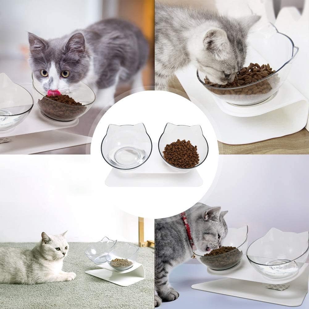 Gamelle Chat - CatDoubleBowl™ - Transparent - Velo Leader