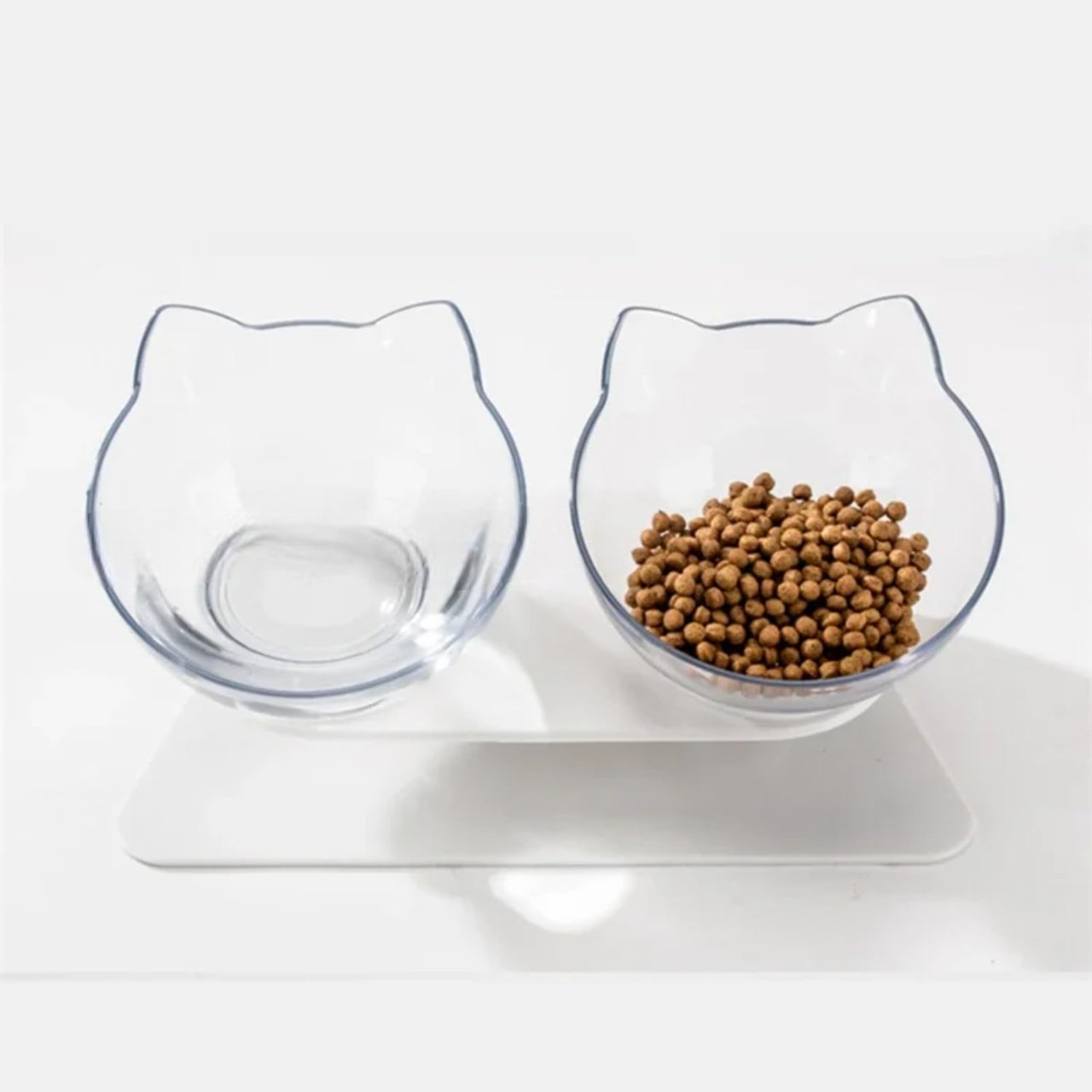 Gamelle Chat - CatDoubleBowl™ - Transparent - Velo Leader